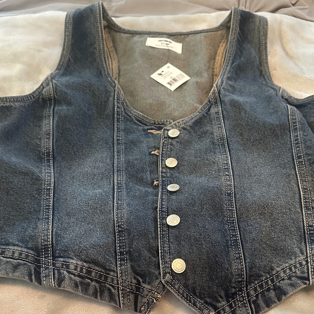 Cotton On Blue Denim Vest